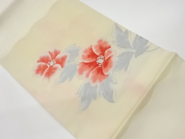 JAPANESE KIMONO / VINTAGE NAGOYA OBI / WOVEN FLOWERS